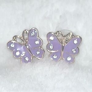 🩵3/$18🩵 Lilac Purple Butterfly Rhinestone Tiny Stud Earrings